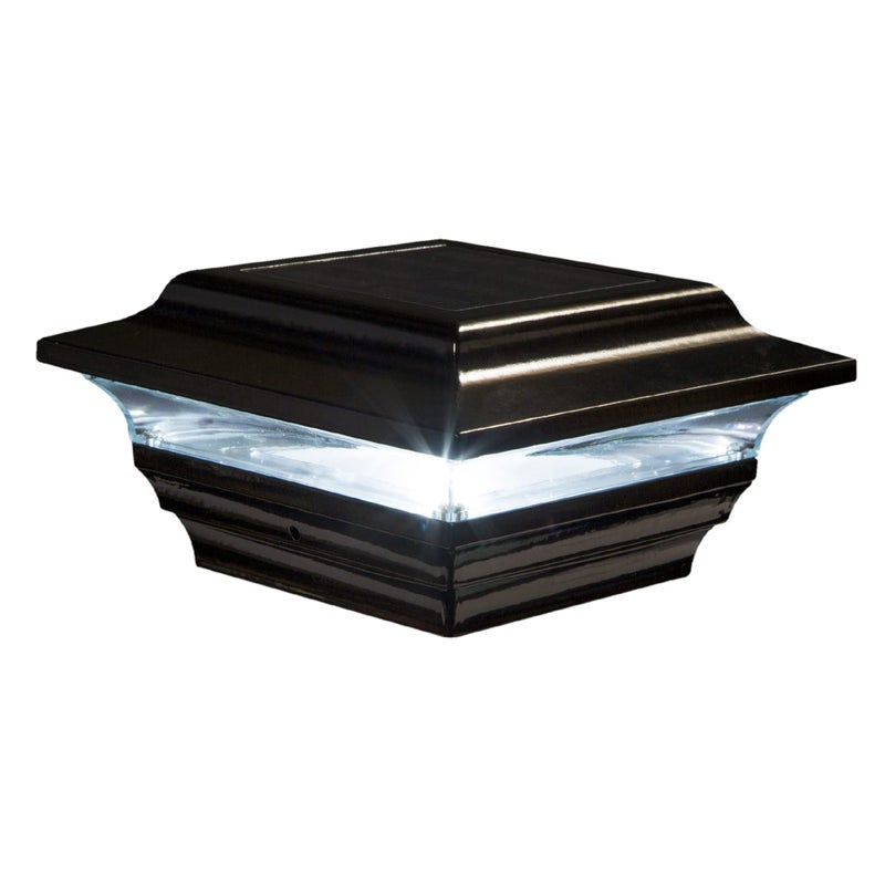 Classy Caps SL211B 4x4 Imperial Solar Post Cap - Black â€“ High-Performance LED Lights, Durable Cast Aluminum, Warm and Cool Light Modes, Fits 4"x4" or 3.5"x3.5" Posts, Ideal for Decks, Fences - Image 1